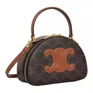 Celine Triomphe Half Moon Bag Tan