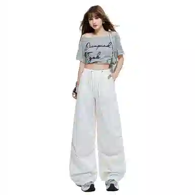 玫丝朵 高腰宽松简约工装休闲裤 女款