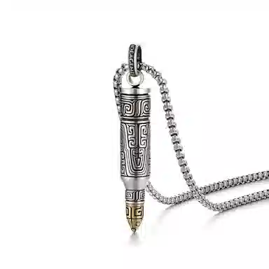 IDEAGEMER Bullet Pendant Necklace