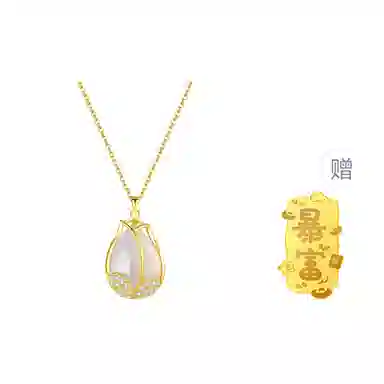 【招财金香 暴富戴】 潮宏基 新中式国潮 精致轻奢小众 森系简约时尚年轻 礼盒锁骨链 玉髓 项链 女款