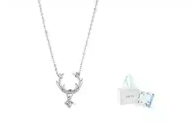 DAISY BEAUTY Deer Antler 925 Silver Necklace