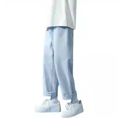 PWUE Ice Blue Straight Crop Pants
