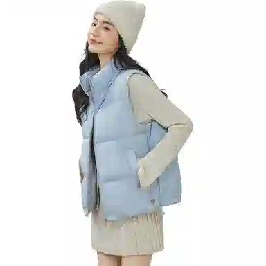 鸭鸭 拉链纯色短款马甲 女款