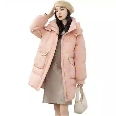 鸭鸭 时尚百搭连帽纯色加厚羽绒服 女款