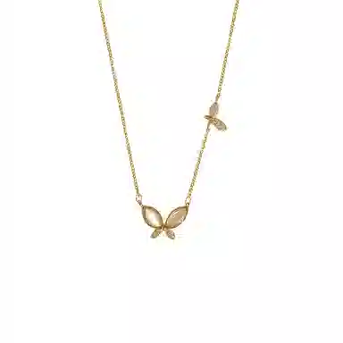 韵系 轻奢蝴蝶小众高级感简约 铜镀金 项链 女款