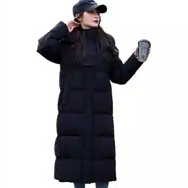 雅鹿 百搭纯色连帽拉链长袖羽绒服 女款