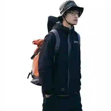 玉儿恋 潮牌韩版字母印花连帽落肩宽松加厚单排扣棉服 男女同款
