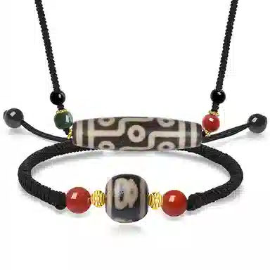 阿梵尼 西藏圣物吉祥平安招财藏传回流九眼天珠吊坠民族风护身吊坠佛珠 男生 女生 礼  玛瑙 玉石项链 男女同款情侣款