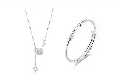 牧言 冷淡风气质简约小众设计高级感 光面立体璀璨圆环罗马数字不对称链条流苏锁骨链 钛钢 闪耀小蛮腰项链 女款