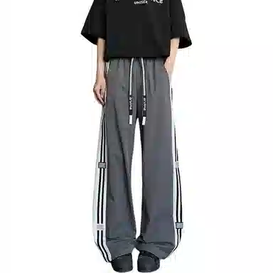 颂希尔 潮牌纯色美式高街宽松阔腿休闲裤 男女同款