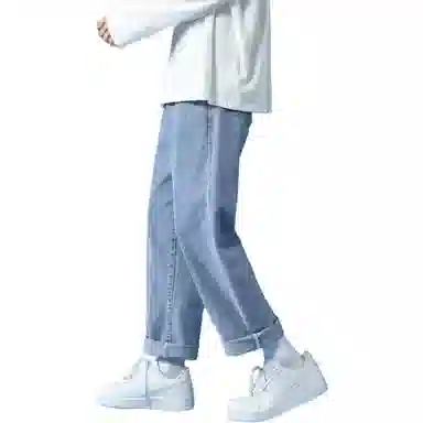 PWUE Ice Blue Straight Crop Pants
