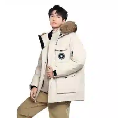 鸭鸭 蓝钻系列 中青年时尚韩版休闲百搭连帽宽松户外运动防寒保暖中长款羽绒服 男女同款