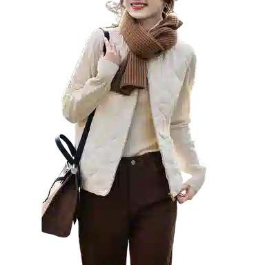 【dme】 纯色简约拼接设计轻薄显瘦羽绒服 女款