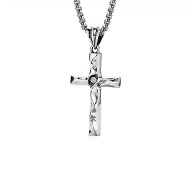MYSH 925 Silver Cross Pendant Necklace