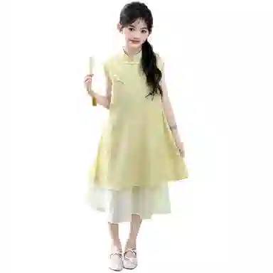 木木兔连衣裙 时髦洋气夏季时尚女孩百搭无袖