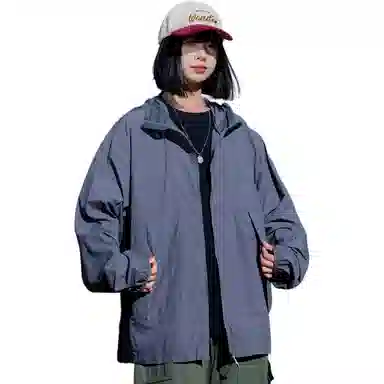 黑恐龙 夏季潮牌个性简约连帽皮肤衣休闲百搭宽松透气柔软轻薄亲肤户外出行运动防晒服 男女同款