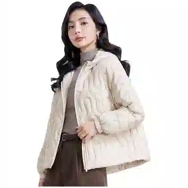 鸭鸭 轻薄连帽休闲通勤时尚百搭韩版短款羽绒服 女款