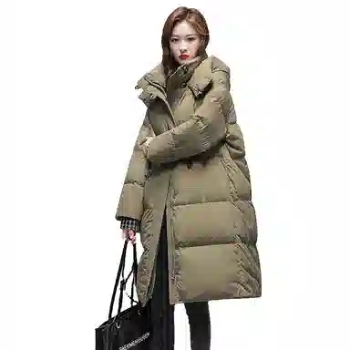 鸭鸭 宽松连帽白鸭绒时尚冬季外套羽绒服 女款