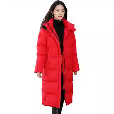 雅鹿 百搭纯色连帽拉链长袖羽绒服 女款