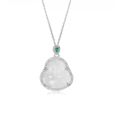 【高品质玉髓|精选S925纯银】 七七银饰 好运常相伴 平安喜乐 新中式复古国风设计 贵气优雅大方 玉髓 项链 男女同款情侣款