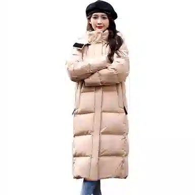 雅鹿 百搭纯色连帽拉链长袖羽绒服 女款