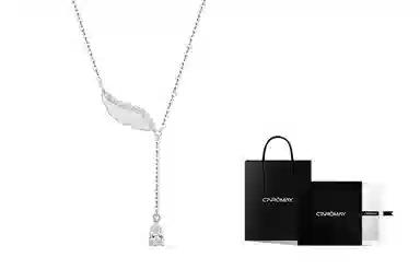 CAROMAY Angel Wings Necklace Silver