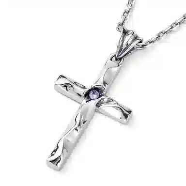 MYSH 925 Silver Cross Pendant Necklace
