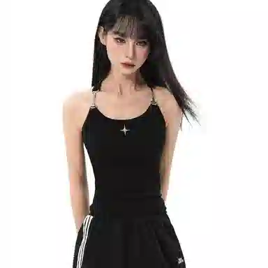 柏黛妃 短款修身无袖吊带 女款 黑色