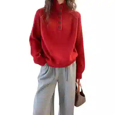 水中花 秋款打底套头休闲时尚舒适长袖针织衫 女款