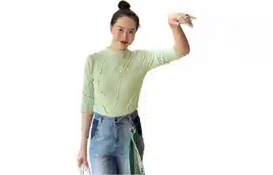 美洋 清泉薄荷羊绒混纺半高领针织衫 女款