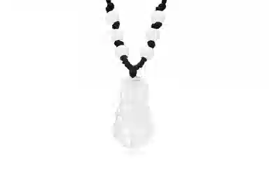 月斐 转运珠弥勒佛观音菩萨 本命年平安白大肚弥勒佛黑绳 复古国潮转运笑佛 玉髓 项链 男女同款情侣款