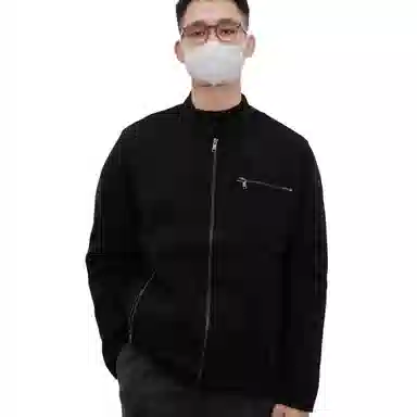 沐诚阳译 合身款麂皮绒立领休闲复古简约长袖夹克外套 男款