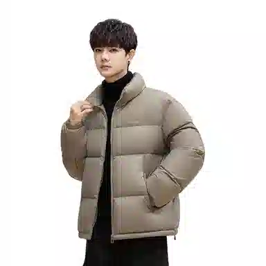 鸭鸭 中青年韩版休闲基础百搭短款立领户外运动加厚保暖暗黑面包羽绒服 男女同款