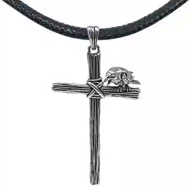 【可定制刻字】 白木黑冰 鸦魂圣架 新中式潮流时尚高级感百搭小众设计 银合金 项链 男款 礼盒 送男生好物 男朋友 男士 学生