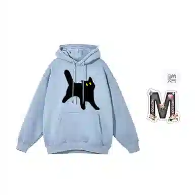 棉购 卡通猫咪印花设计感百搭套头长袖卫衣 男女同款