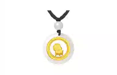 百利金 时转运来 精致大气萌趣可爱简约个性 国潮新中式复古金镶玉锁骨链 玉髓 玉石项链 男女同款情侣款