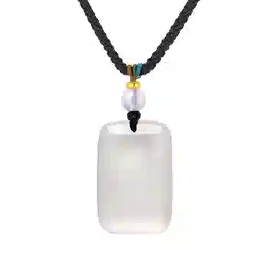 阿梵尼 玉坠无事牌古风玉平安玉牌 玉髓 项链 男女同款情侣款