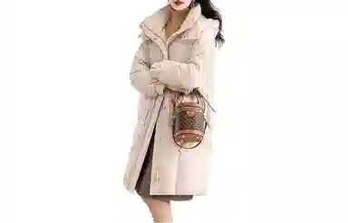 鸭鸭 连帽大口袋韩版休闲连帽羽绒服 女款