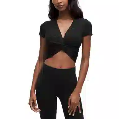 lululemon Modal-Silk Twist-Front Cropped T