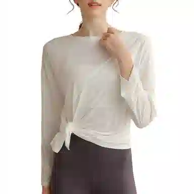 玉儿恋 天丝雪花罩衫瑜伽宽松透气长袖跑步运动上衣健身衣 女款