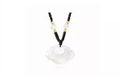 百利金 祥云平安锁 玉见如意吉祥顺遂国潮复古新中式精致轻奢气质百搭小众设计转运珠吊坠锁骨链 玉髓 项链 男女同款情侣款