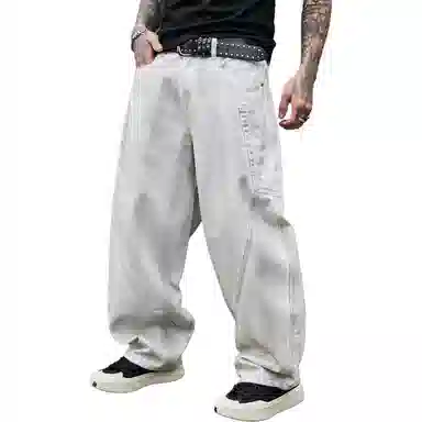 PANDA ADEVIL Baggy Pants White