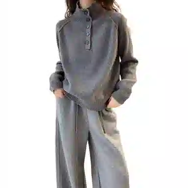 水中花 秋款打底套头休闲时尚舒适长袖针织衫 女款