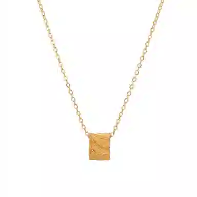 珂里 精致简约路路通小蛮腰吊坠轻奢气质几何圆环转运日常通勤百搭锁骨链 合金 项链 女款