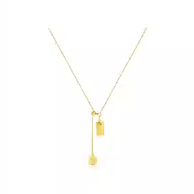 尚先生 招财小金条流苏 新中式复古 轻奢小众设计气质高级感 个性时尚日常通勤锁骨链 礼盒装 合金 项链 女款