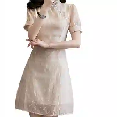 丝絮丝绸 新中式简约百搭短袖连衣裙 女款