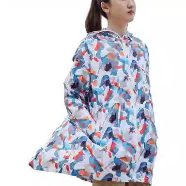 探路者 连帽宽松长裤休闲长袖防晒服 女款 自由涂鸦白色