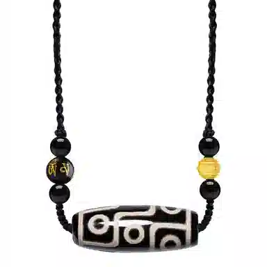 阿梵尼 西藏圣物吉祥平安招财藏传回流九眼天珠吊坠民族风护身吊坠佛珠 男生 女生 礼  玛瑙 玉石项链 男女同款情侣款