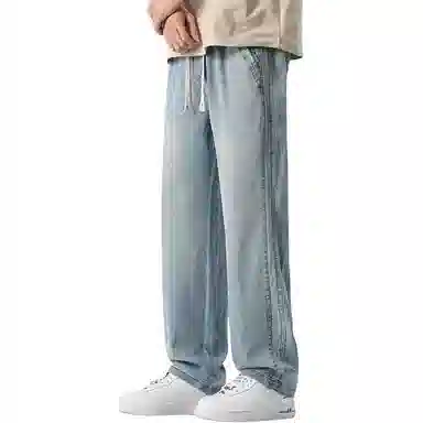 童先森 直筒美式复古宽松休闲牛仔裤 男款