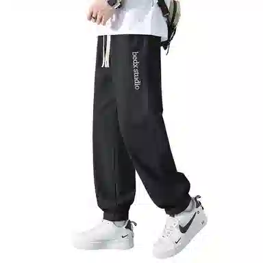 顶峰保罗 刺绣工装纯棉潮牌长裤运动潮流百搭宽松无性别主义运动裤直筒时尚阔腿设计感休闲裤 男女同款